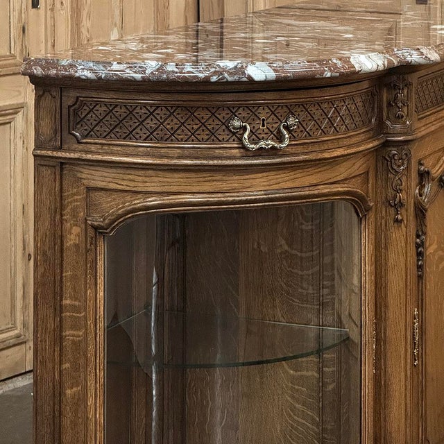 Late 19th Century Liégeois Régence Style Oak Display Buffet With Rouge Griotte Breccia Marble Top For Sale - Image 11 of 18