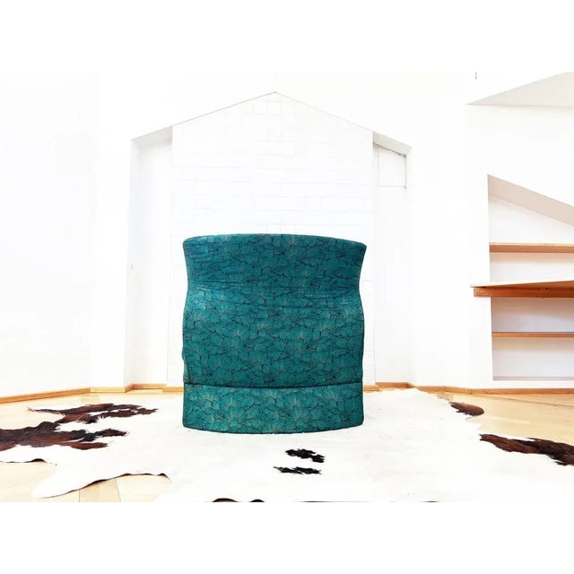 Turquoise Set of Vela Alta Lounge Chair & Ottoman by Giovanni Offredi for Saporiti Italia, 1970s For Sale - Image 8 of 13