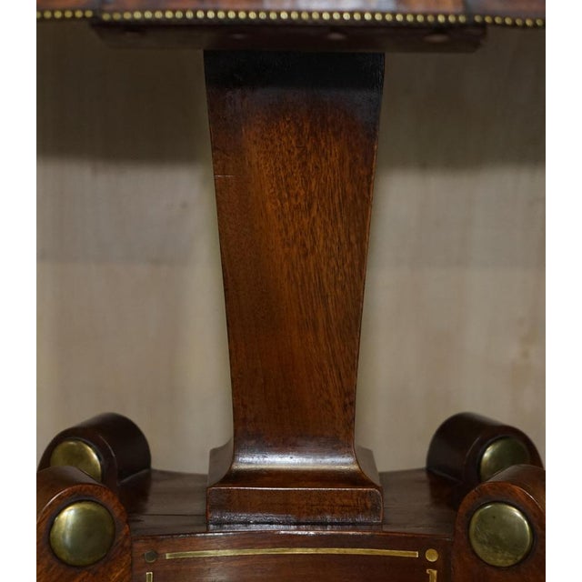 Antique Regency Hardwood & Brass Inlay Card Table, 1815 For Sale - Image 9 of 18