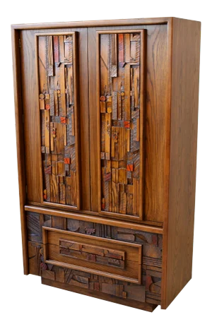 Mid Century Brutalist Style Lane Pueblo Armoire