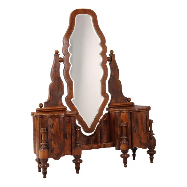 Art Deco Dressing Table in Walnut For Sale