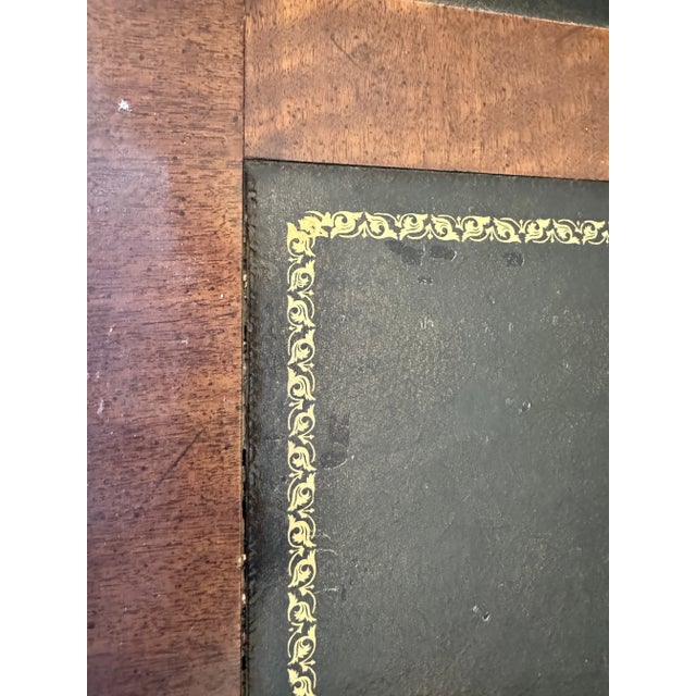 Henredon Henredon Tooled Leather Chippendale Mahogany Executive Writing Desk Ball & Claw For Sale - Image 4 of 5