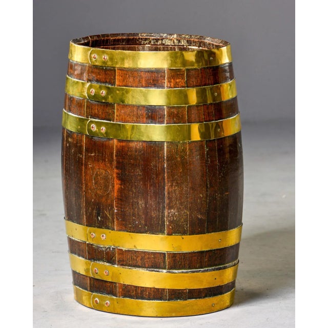 Late 19th Century English Brass Bound Oak Barrel For Sale In Detroit - Image 6 of 13