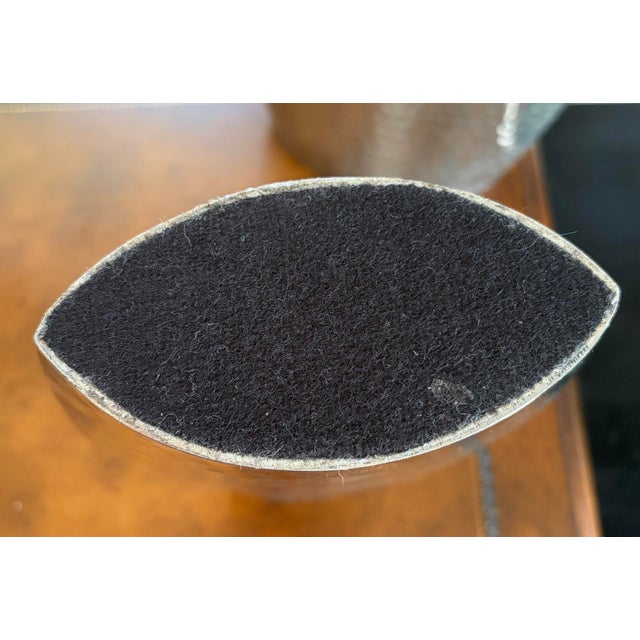 Late 20th Century Hammered Silver Finish Sculptural Metal Vases — Mid-Century Modern Style (Set of 2) For Sale - Image 10 of 10