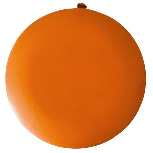Vintage Pouf in Orange Faux Leather, 1960s For Sale - Image 5 of 9