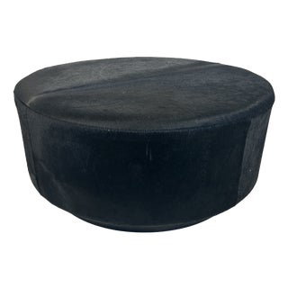 Large Horsehair Pouffe in Compressed Wood, 1980s For Sale
