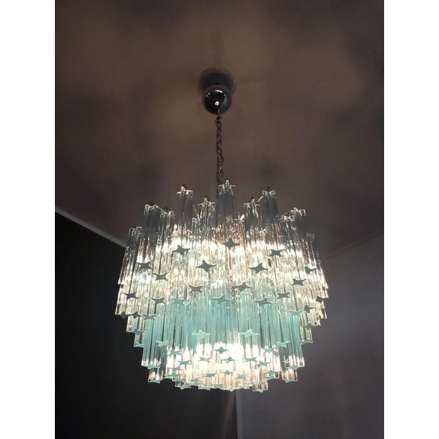 Vintage Blue Murano Glass Quadriedri Ceiling Lamp, 1980s For Sale - Image 15 of 18