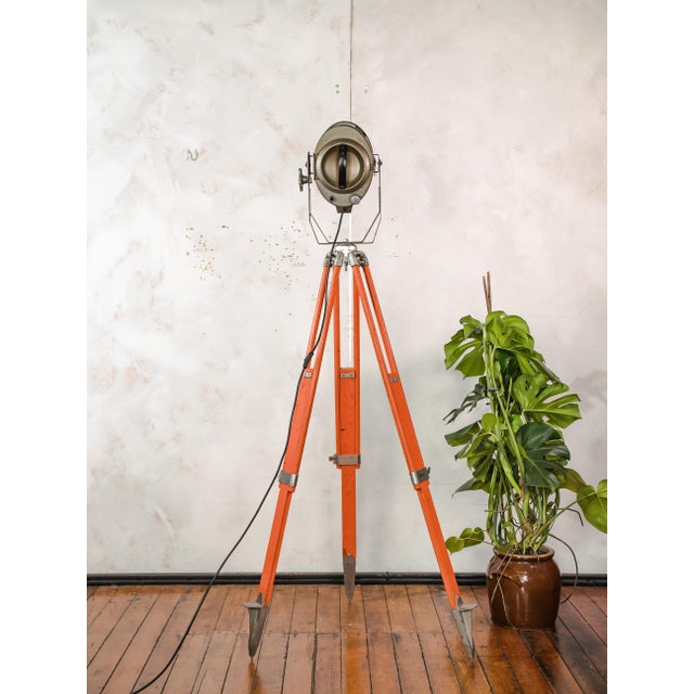 Brown Orange Theater Spotlight Floor Lamp from ADB Belgium, 1960s For Sale - Image 8 of 14