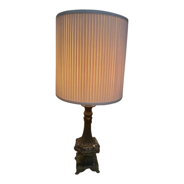 1960s Mid-Century Black Modern Marble Turner Table Lamp - New Old Stock For Sale