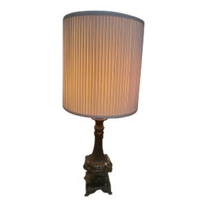 1960s Mid-Century Black Modern Marble Turner Table Lamp - New Old Stock