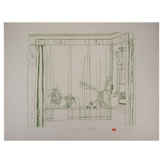 Gudrun Van Leitner, Bouquet of Tulips at the Window, Original Etching For Sale