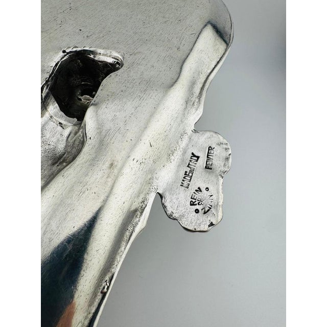 Silver Art Nouveau Pewter Jewelry Tray by Achille Gamba, 20th Century For Sale - Image 8 of 10