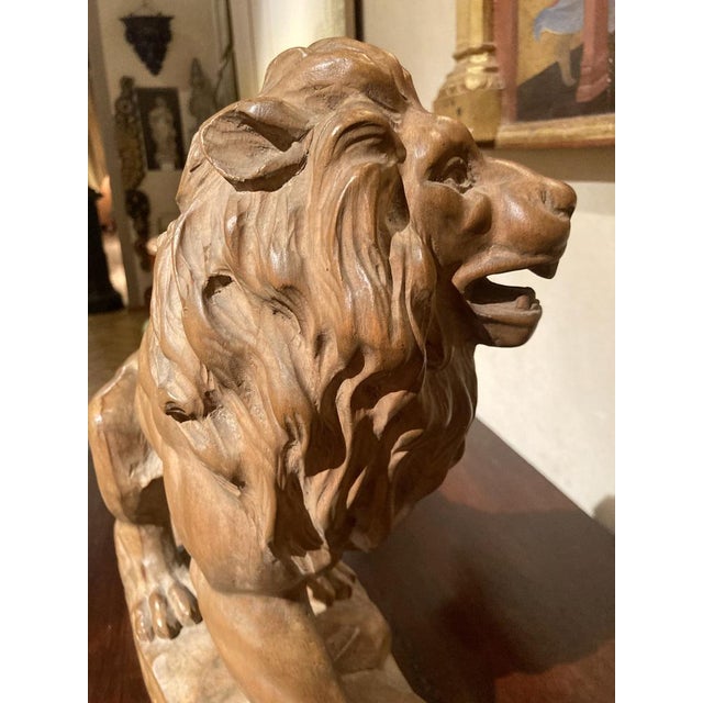 Italian Artist, Large Lion, 19th Century, Wood For Sale - Image 13 of 17