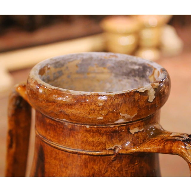 Mid 19th Century 19th Century French Terracotta Olive Oil Jar With Handles and Spout For Sale - Image 5 of 10