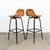 1960s 1960s Mid Century Modern Bar Stools Set 3 Cognac Tan Leather Charlotte Perriand Arcs For Sale - Image 5 of 12
