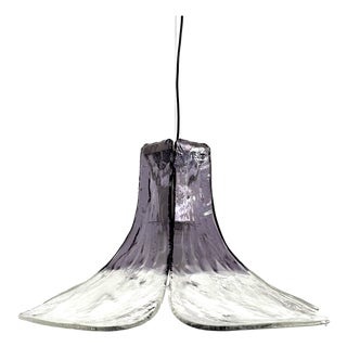 Model LS185 Pendant in Crystal-Purple Murano Glass by Carlo Nason for Mazzega, 1960s For Sale