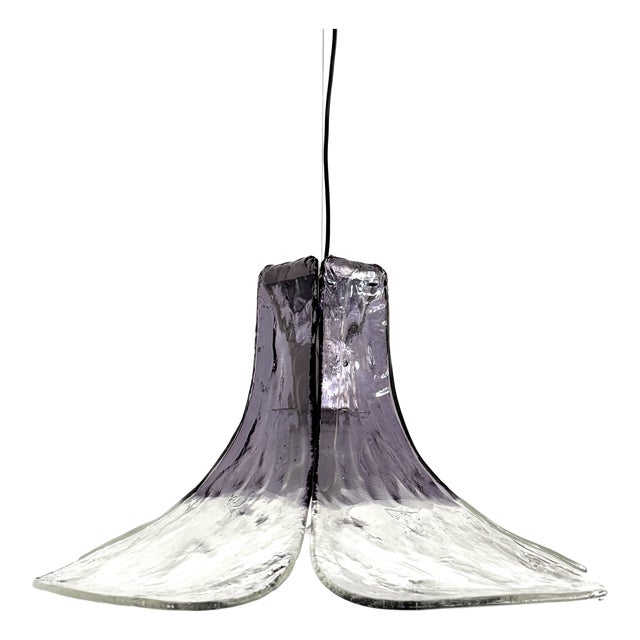 Model LS185 Pendant in Crystal-Purple Murano Glass by Carlo Nason for Mazzega, 1960s For Sale