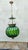 Metal Art Deco Chandelier in Glass and Brass in Green, 1920s For Sale - Image 7 of 10