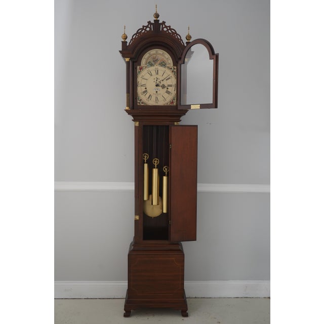 Traditional Seth Thomas Willard Mahogany Tall Case Grandfather Clock For Sale - Image 3 of 18