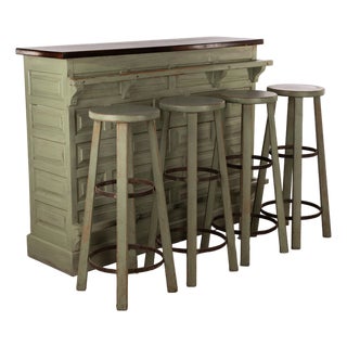 Home Bar with Stools, 1900, Set of 5 For Sale