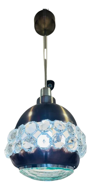 Pia Crippa Lumi 1960 Italian Mid Century Crystal Pendant