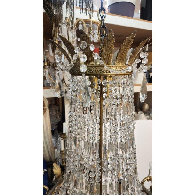 Traditional Early 19th Century Crystal and Bronze Chandelier For Sale - Image 3 of 10