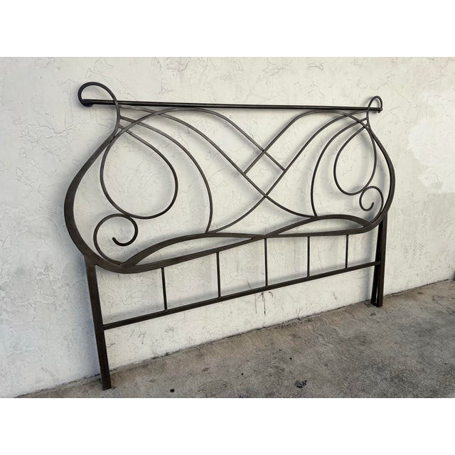 California King Deco Style Natural Metal Headboard Chairish