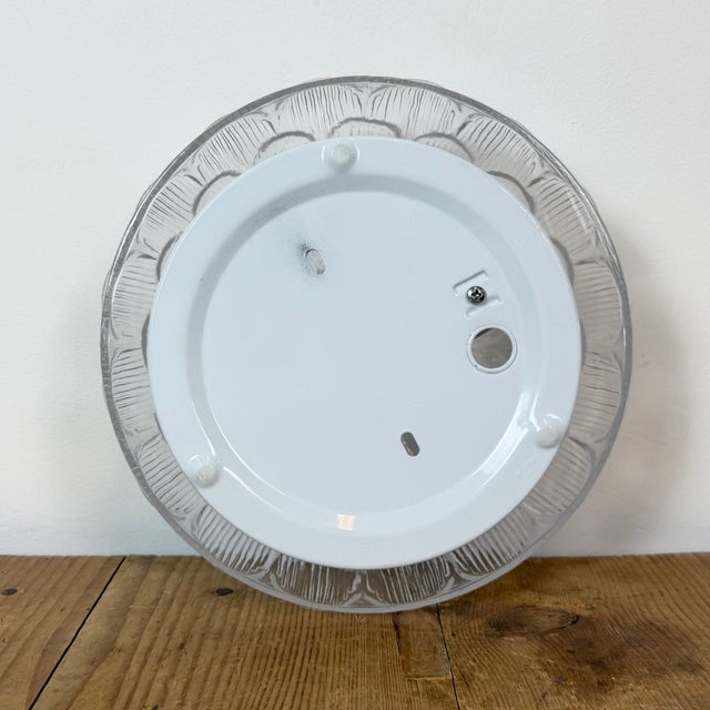 White Vintage Glass Wall Light, 1970s For Sale - Image 8 of 17