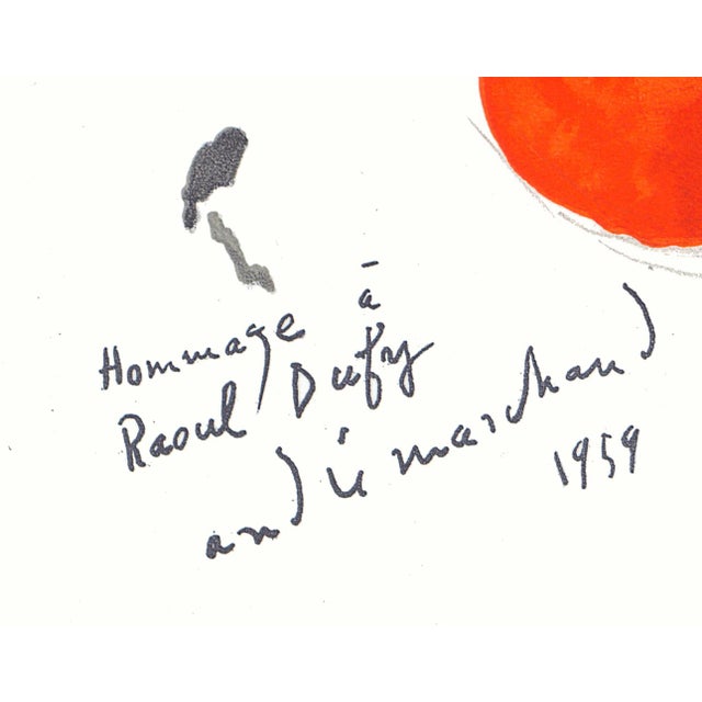 The School of Paris 1965 Lithograph "Hommage À Dufy" by André Marchand For Sale - Image 3 of 5