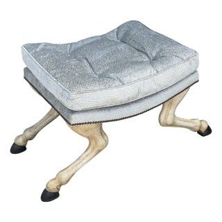 18th C Style Horse Leg & Hoof Vanity Stool or Bench by Randy Esada Designs For Sale