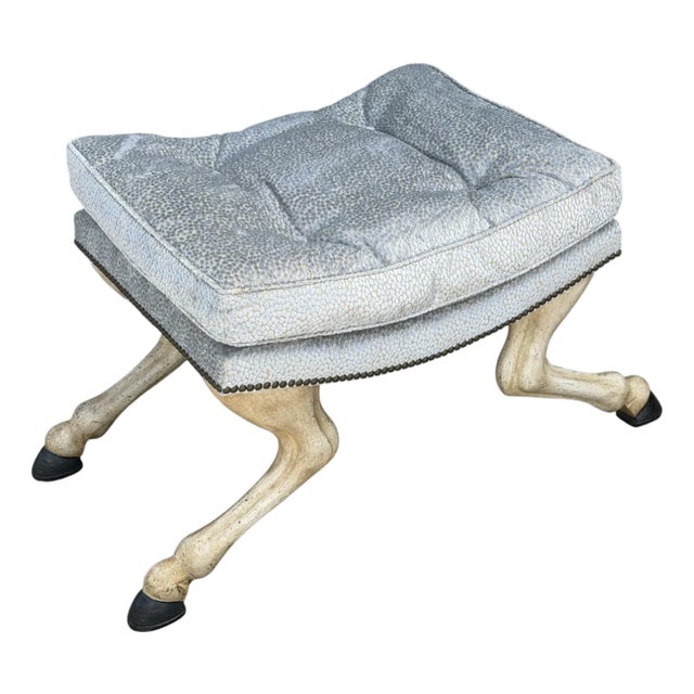18th C Style Horse Leg & Hoof Vanity Stool or Bench by Randy Esada Designs For Sale