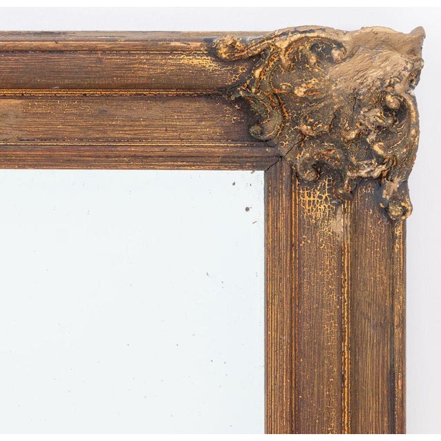 Italian Rococo Style Carved Wood Framed Mirror For Sale - Image 4 of 7