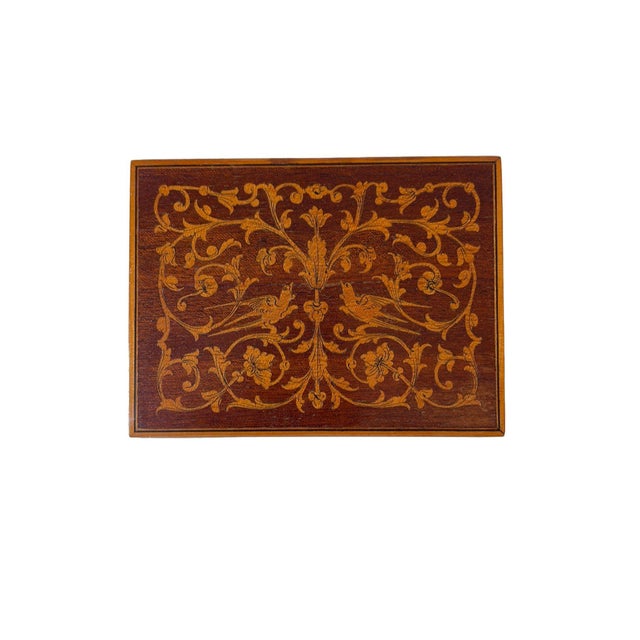 Vintage Italian inlaid marquetry wood box, commonly referred to as a Sorrento ware box, as many of these types of items...