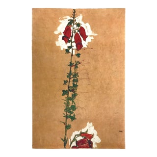 1968 Egon Schiele Lithograph 11 Red Foxglove For Sale