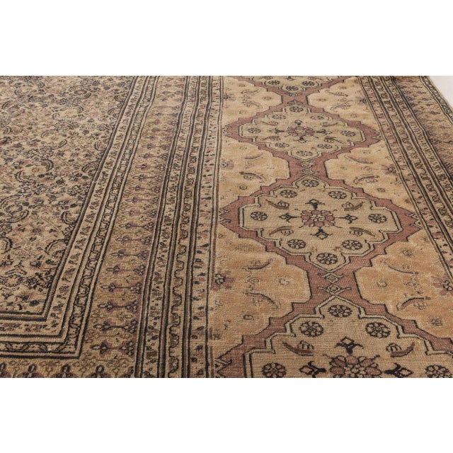 Persian Authentic 19th Century Persian Meshad Handmade Wool Rug For Sale - Image 3 of 4