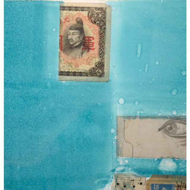 Paint "Application of the Laws" Chine Colle Watercolor With Found Object Collage by Michael Pauker For Sale - Image 7 of 15