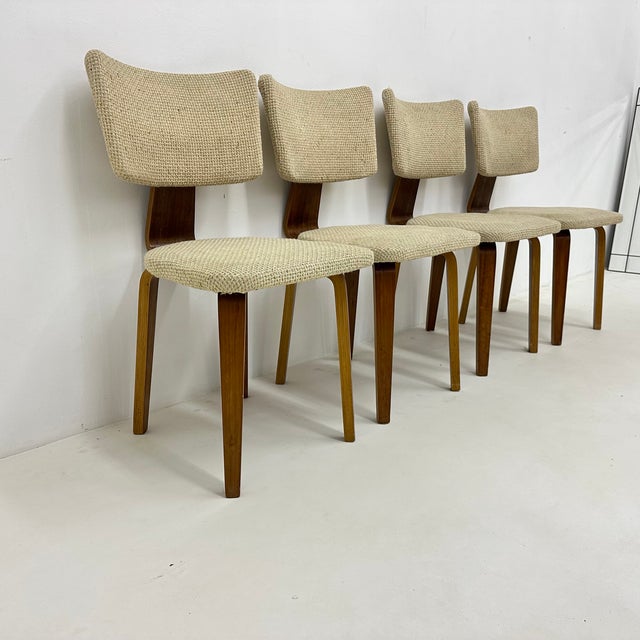 Dutch Plywood Dining Chairs by Cor Alons, 1960s, Set of 4 For Sale - Image 11 of 18
