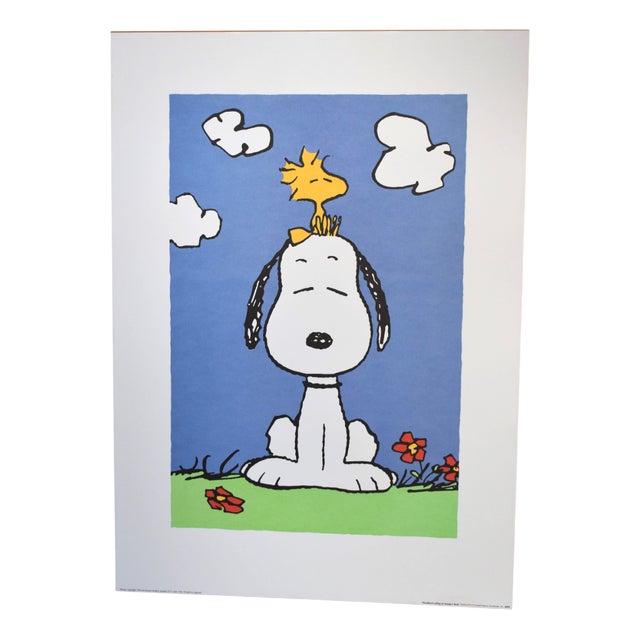 Woodstock Sitting on Snoopy's Head Poster by United Feature Syndicate, 1990s For Sale