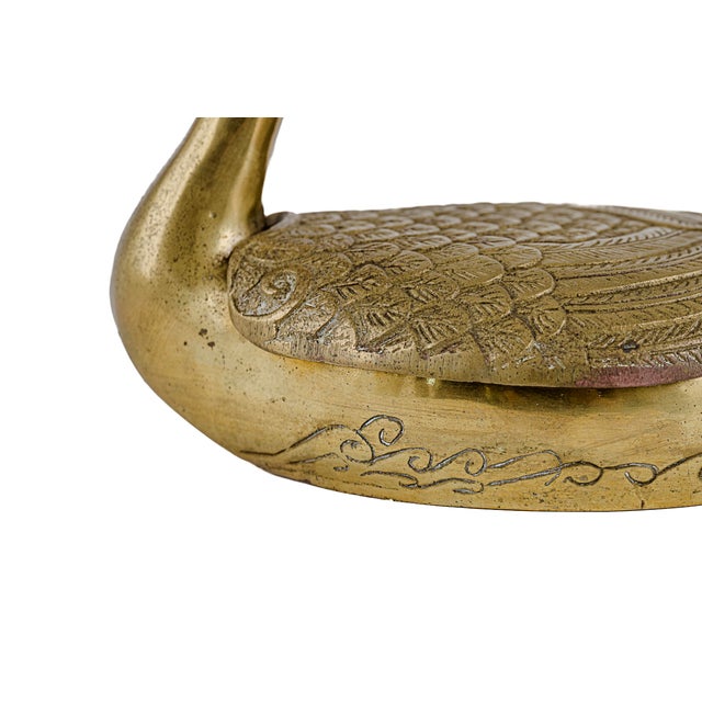 Vintage Brass Swan Trinket Box For Sale - Image 12 of 12