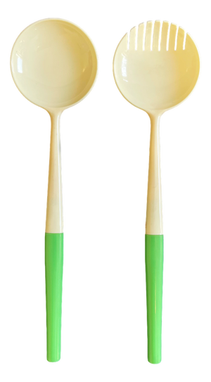 Salad Spoon & Fork by Gino Colombini for Kartell Samco, Milan, Italy, 1958, Set of 2