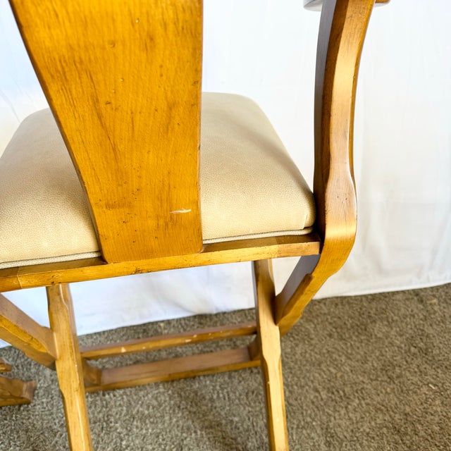 Chinoiserie Ming Style Wood and Leather Stools by Kreiss - a Pair For Sale - Image 12 of 12