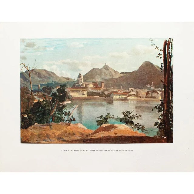 1950s After Camille Corot "The Town and Lake of Como", First Edition Swiss Full-Color Print For Sale - Image 9 of 9