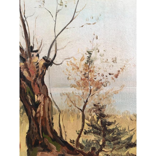 Daniel Klein, Arbre en automne avec vue sur le lac, Oil on Canvas For Sale - Image 4 of 7