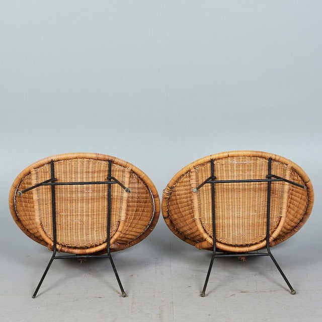 Set of Vintage French Wicker Chairs, 1950s For Sale - Image 12 of 17