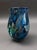 Robert Eickholt Signed 2008 Blue Iridescent Dichroic Free Form Deep Sea Art Glass Vase. Measures approximately 6 1/2"...