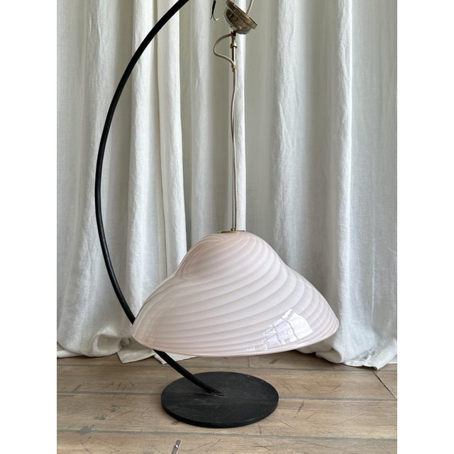 Baby Pink Swirl Murano Glass Pendant, 1970s For Sale - Image 7 of 18