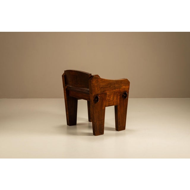 1960s Brutalist Bulky Artisanal Chair in Wood, 1960s For Sale - Image 5 of 15