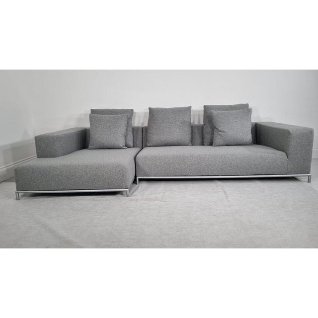 Antonio Citterio George L-Shaped Sectional in Mid-Grey Lambswool by Antonio Citterio for B&B Italia For Sale - Image 4 of 7