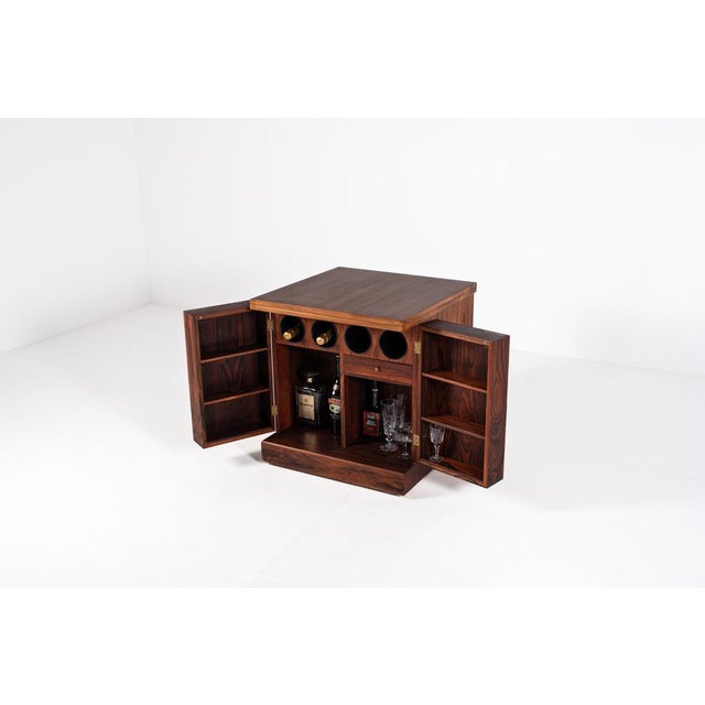 Wood Vintage Wooden Cube Bar Cabinet by Torbjørn Afdal for Bruksbo, 1960s For Sale - Image 7 of 18