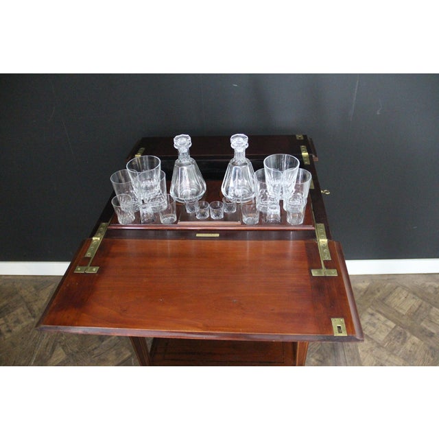 Art Deco Maple Automatic Apartment Bar with Crystal Decanters from Baccarat, 1920s, Set of 17 For Sale - Image 15 of 18